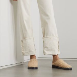 Staud Astro quilted faux shearling mules